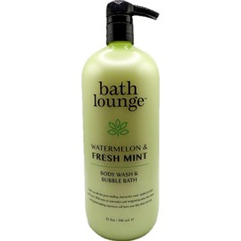 Bath Lounge Watermelon & Fresh Mint Body Wash and Bubble Bath, 32 fl oz, Dual-Action Formula
