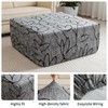 EVOLLER Stretch Square Ottoman Cover 50x50x18 inches Waterproof Floral Foot