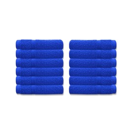 A & B TRADERS Premium Cotton Face Cloths Flannels Washcloth 12-Pack 500 GSM Ring Spun Soft Absorbent 30 x 30cm Towels (Royal Blue)
