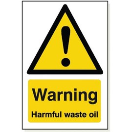 Warning Harmful Waste Oil Foamex 240X360MM Pack Qty 1