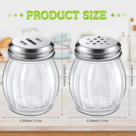 24 Pcs Glass Spices Shaker with Perforated Top Cheese Shaker with Slotted Stainless Steel Top Retro Swirl Style Jar Dispensers for Pepper Sugar Spice Home Kitchen Applications 6 Ounce (Modern Style)