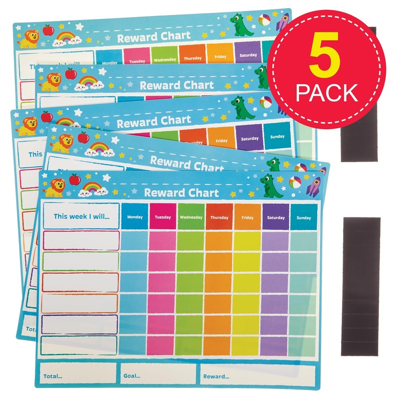 Baker Ross FN438 Weekly Rewards Charts - Pack of 5,