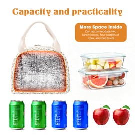 GGBOVVO Lunch Bag for Women - Insulated Lunch Box Tote Bag Reusable Cooler Bag Large Capacity Leakproof Quilted Lunch Box for Work Office Picnic Travel.