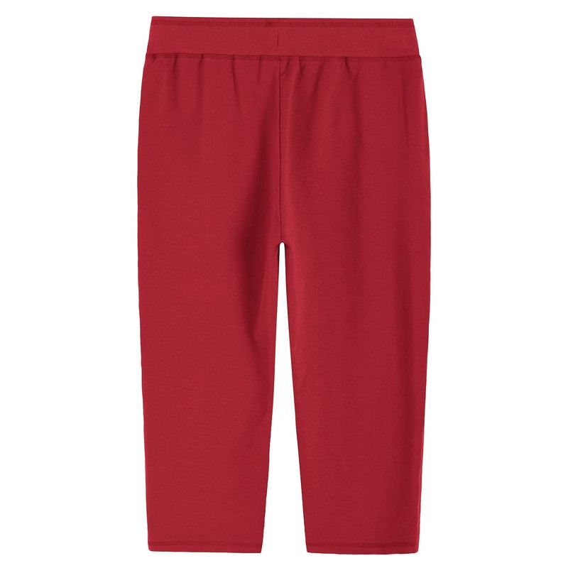 Weintee Women's Knit Sweatpants Capri Pants with Pockets XL Red