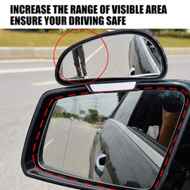 Car Blind Spot Mirrors(5.12 * 2.75in), Universal Automotive Auxiliary Mirror for Cars Adjustable AngleRearview Car SUV Mirrors Strong Adhesive HD Glass [Mirror Frame Thickness Less than 5MM, Left)