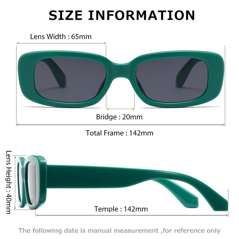 kimorn Rectangle Sunglasses for Women Men Trendy Retro Fashion Sun