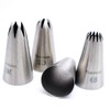Tumtanm Professional Large Piping Nozzles, 4pcs Stainless Steel Seamless Icing