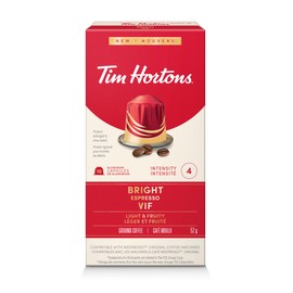 Tim Hortons Bright Espresso Capsules, Nespresso Original Line Compatible Capsules, 10 Count