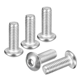 DTGN M5-0.8x12mm Button Head Socket Cap Screws - 60Pack - Good for Road Bicycle, Mountain Bike, Auto, Motorcycle - 304 Stainless Steel Whitewashed - Hex Drive Fasteners