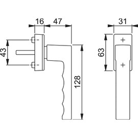 HOPPE Toulon SecuForte 11736015 Stainless Steel Coloured Window Handle 32-42 mm Aluminium Matte Black