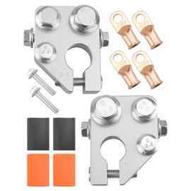 74098 Battery Terminal Connectors, Multi Power Block Applicable to SAE/DIN/EN Battery Top Post, 5 Way Battery Terminal Clamps for Marine Car Boat RV and Vehicles