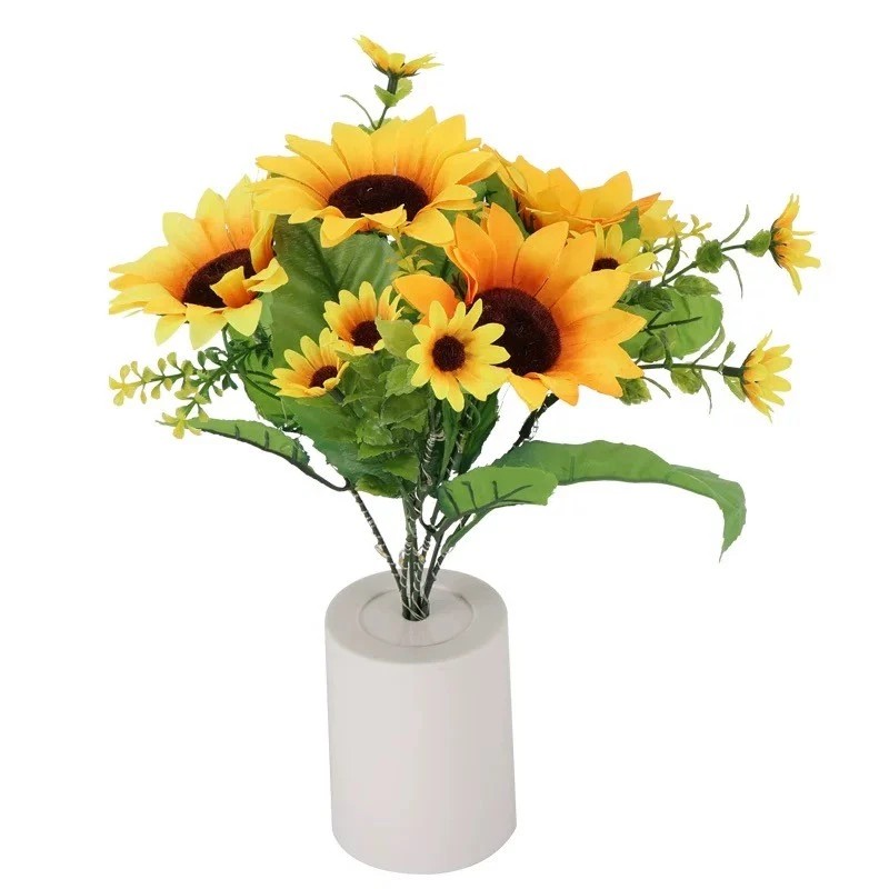 Sunflower Lamp Artificial LED Night Light Flower Table Lamp Battery