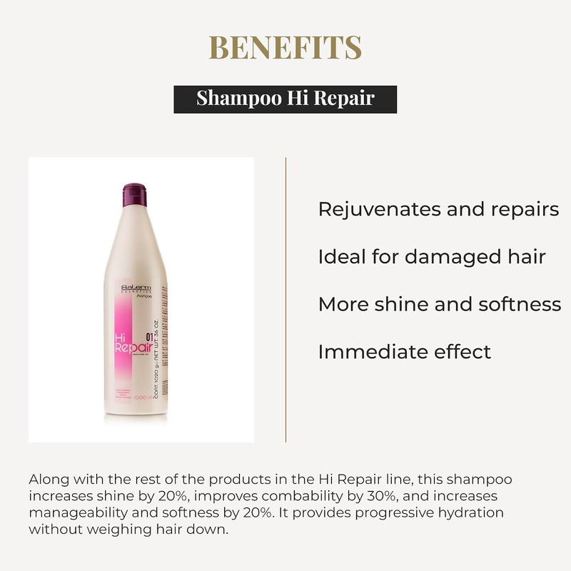 Salerm Hi Repair Shampoo 01, 36oz by Salerm
