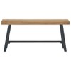 YLIEHS Enhances Entryway with Solid Wood Teak Bench, Rustic Finish,
