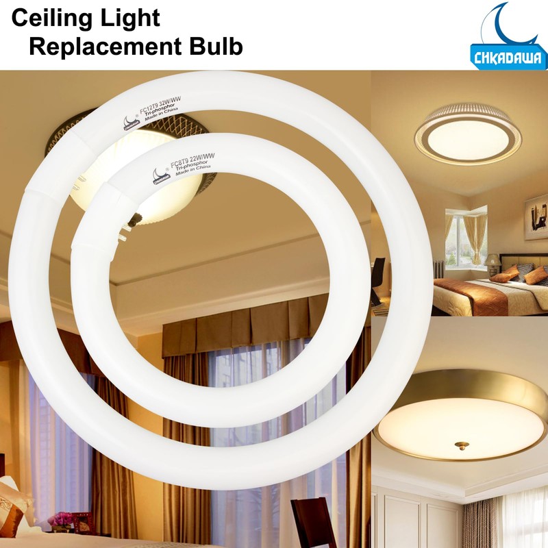 FC8T9/KB 22W and FC12T9/KB 32W Warm White Set, Round Fluorescent