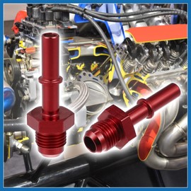 A ABSOPRO 6AN Male to 5/16" Car Fuel Hose Quick Disconnect Adapter Connector Snap On EFI Connector Aluminum Alloy Red Item Interchange