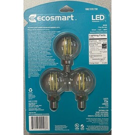 Eco-Smart EcoSmart 40W G16.5 GLOBE DDIMMABLE CANDELABRA BASE DAYLIGHT B11 NEW