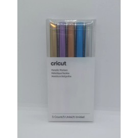 Cricut 5 Cricut Metalic Markers - Gold, Purple, Bronze, Blue, Silver- New In Box