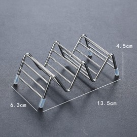 Stainless Steel Taco Holder, Taco Shell Holder Stand Stainless Steel Taco Tray Plates Taco Stand Rack, Oven Safe for Baking, Dishwasher and Grill Safe(2-3 Grids)