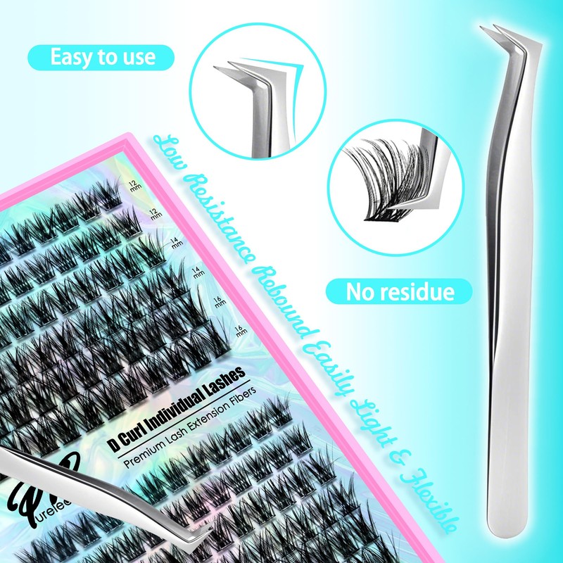 PURELEOR Cluster Lashes Kit DIY Individual Lash Clusters at Home