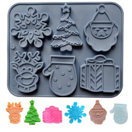 Weihnachtsbaum-Schokoladenform, Weihnachts Silikonformen, 6 Hohlräume Silikonform Weihnachten, Weihnachten Silikonform für Backen, Kuchen, Schokolade, Weihnachten, Lebkuchen, Gelee, Seife