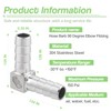 Goldpea 10mm(3/8") Barbed Stainless Steel 304 Hose Barb Elbow 90