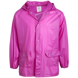 Lilly of New York Girls' Raincoat - Waterproof Rain Jacket - Hooded Slicker Raincoat for Infants, Toddlers, Girls (12M-6), Size 12 Months, Fuschia