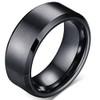 JUDE 8mm Matte Black Tungsten Carbide Classical Simple Plain Wedding