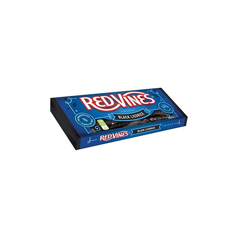 RED VINES, Dulce Regaliz, BLACK LICORICE TWISTS, 1 paquete de