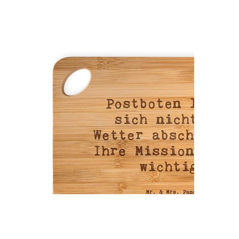 Mr. & Mrs. Panda Bambus - Schneidebrett Spruch Postbote Held