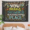 Shrahala School Inspirational Words Wall Tapestry, Motivational Quote Unique Handdrawn