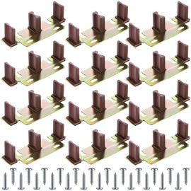 Enhon Sliding Closet Door Floor Guide, Compatible with N 6796 Stamped Steel Door Slider, Fits 3/4'' to 1-3/8'' Thick Doors, Universal Adjustable Width Sliding Track Floor Mount Guide(12 Pack)