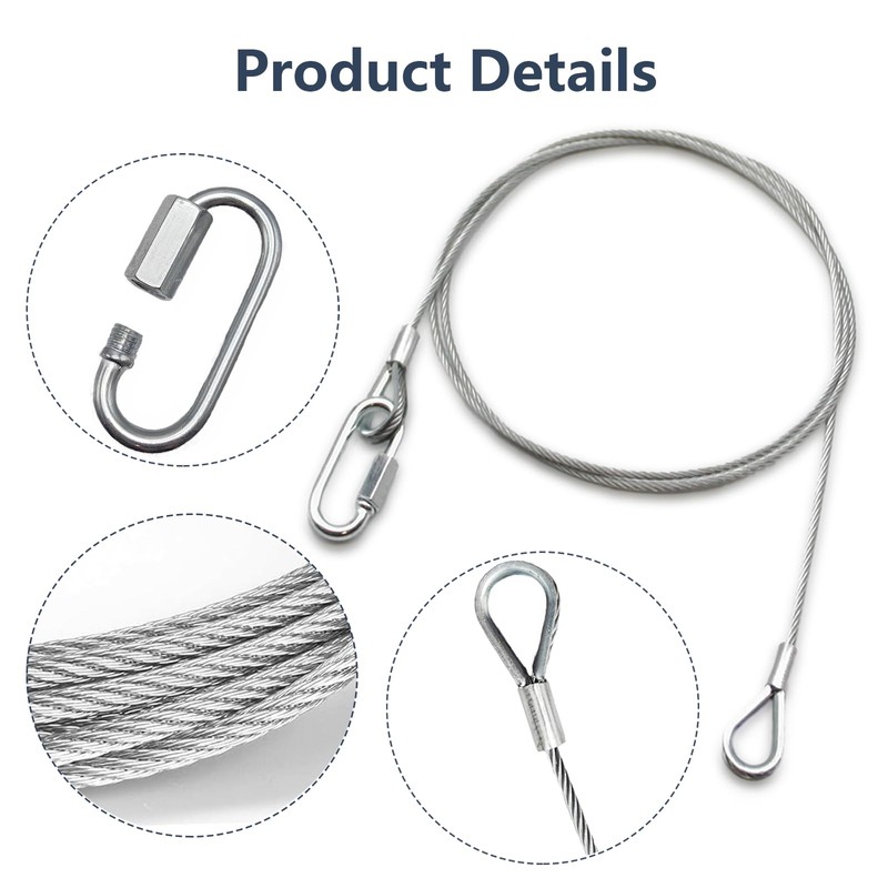 2Pcs Lift Cable Replacement for Gorilla Lift with EZ Spring