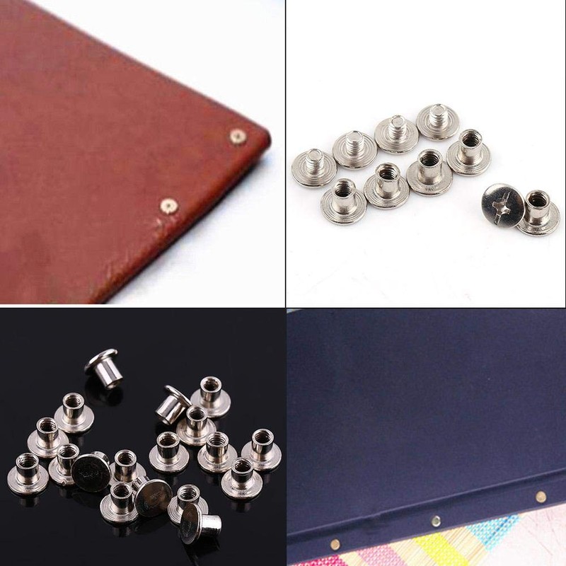 Rivets, 100PCS Binding Chicago Screws Nail Rivets Photo Album Leather