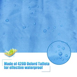 (2.6m-6m/7.8-18ft) Kayak Cover Canoe Cockpit Dust Cover, Waterproof UV Sunblock Shield Protector for 7 Sizes Fishing Boat,Kayak,Canoe,Paddle Board (Blue, Suitable for (3.1-3.5m/9.3-10.5ft) Kayak)