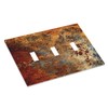 Abstract Distressed Rusty Shabby Patina Triple Toggle Decorator Outlet Light