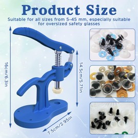 Safety Eye Tool, Large Size Safety Eye Tool for Crocheting Auxiliary Tool, Safety Eye Snapper Tool, Crochet Safety Eye Tool for Stuffed 5-45mm Plush Animal Doll Toy Eyes Making Supplies