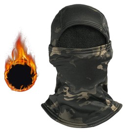 Ruayia Balaclava Motorcycle Ski Mask for Men and Women Balaclava Neck Gaiter UV Protection Windproof Warm Breathable Ski Mask Cycling, Camouflage black