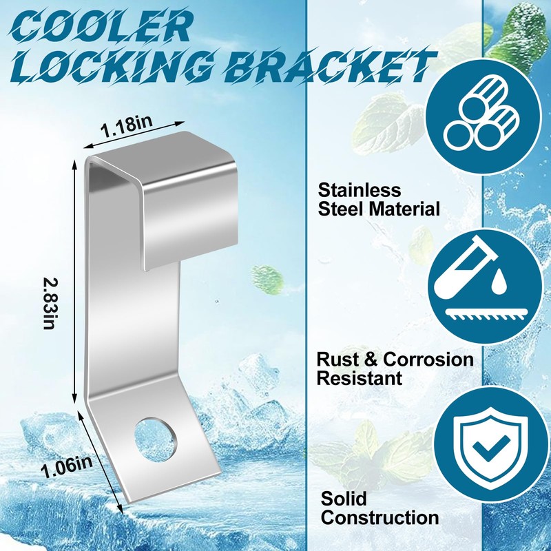 4pack Cooler Lock Bracket,Cooler Tie Down Kit with Cable Combination