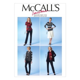 McCall's Patterns MC7059 E5,Misses Vest,Cardigan,Tops,Skirt and Pants,Sizes 14-16-18-20-22