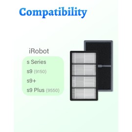【Update】Replacement Parts Filter Fit for iRobot Roomba S Series, S9 (9150), S9+, S9 Plus (9550), Filters, Accessories Kits(4 Pack)