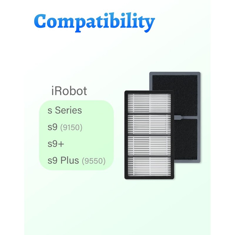 【Update】Replacement Parts Filter Fit for iRobot Roomba S Series, S9