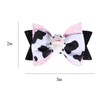 2pcs Glitter Pink Cow Print Hair Bow Clips for Toddler