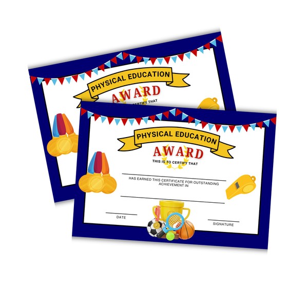 PE Award Physical Education Certificate 30pk 6x9” Sports End of