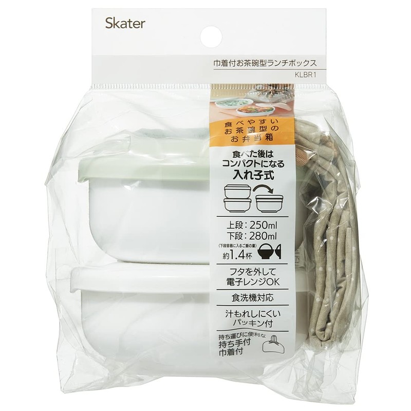 Skater KLBR1-A Lunch Box with Drawstring Bag, Rice Bowl Shaped