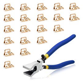 SPEEDWOX End Parts, Flat Pliers Set, String Fasteners, 20 Pieces, Approximately 0.8 inches (21 mm) Wide, Gold, Scissors Parts, Tools, Caulking, String Fastener, Alligator Clip, Jump Ring, Strap,