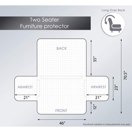 2 Seater Furniture Protector Beige 46" x 70.5" Water Resistant Quilted