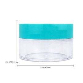 Beauticom 20G/20ML Reusable Clear Round Sample Container Jars with Teal Lids for Lotion, Creams, Toners, Lip Balms, Cosmetic, Makeup - BPA Free (120 Pieces (120 Bottoms & 120 Lids))