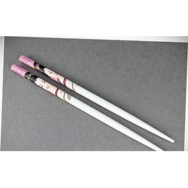 Perfect Hairstyle with Our Hair Accessories - White Hair Chop Sticks Set Of 2 Floral Wood Picks Pins 7 1/8" Long Geisha Fashionable Hair Accessory Hair Jewelry Accessories for Lady Women
