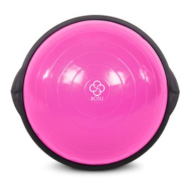 Bosu 20 Inch Dynamic Non-Slip Travel Size Home Gym Balance Ball Pod Trainer for Strength and Flexibility with 6 Rubber Feet and Hand Pump, Pink